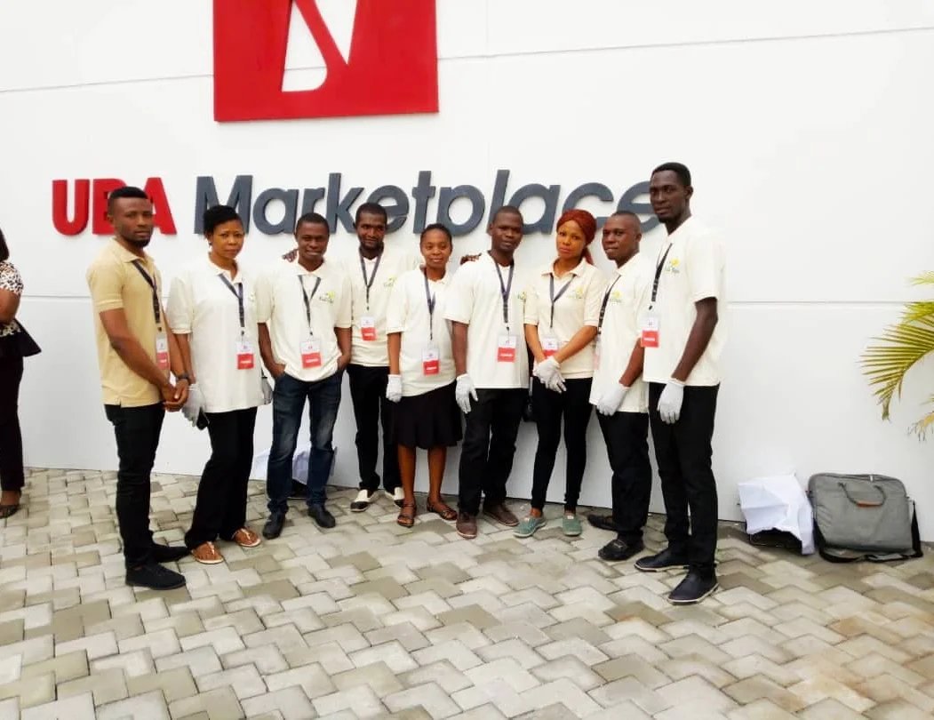 Dust and Wipes professional cleaning team at UBA Marketplace Abuja